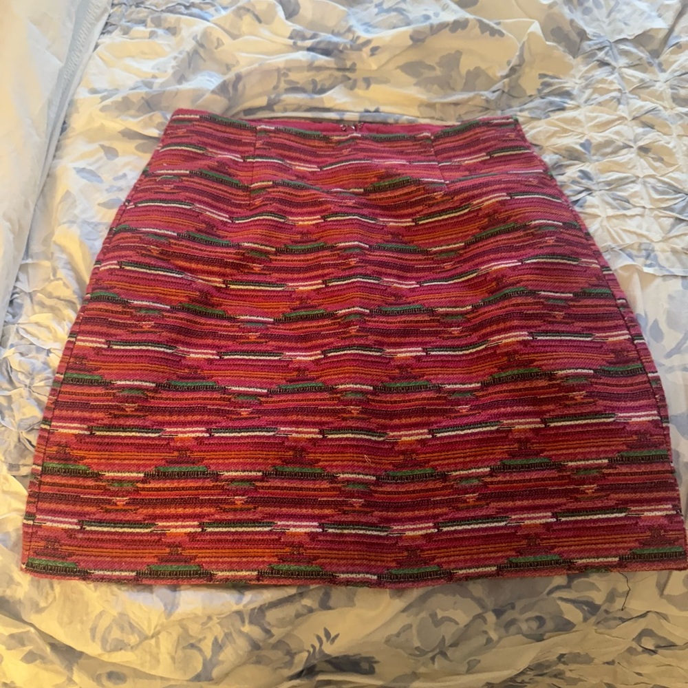 LOFT Multicolor Striped Mini Skirt